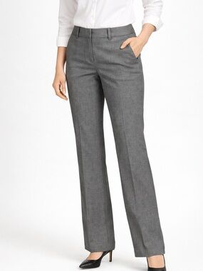 Dockers Curvy Fit Gray Career Pants Sz 4 Stretch Mid Rise 29x31 Work Office